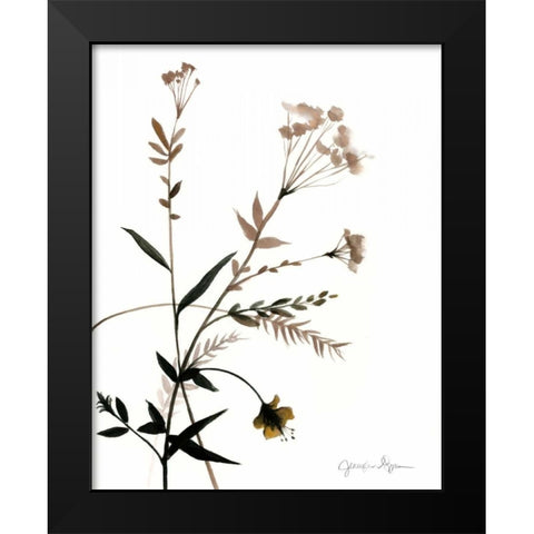 Watermark Wildflowers VIII Black Modern Wood Framed Art Print by Goldberger, Jennifer