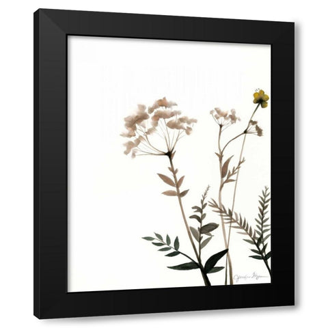 Watermark Wildflowers IX Black Modern Wood Framed Art Print by Goldberger, Jennifer