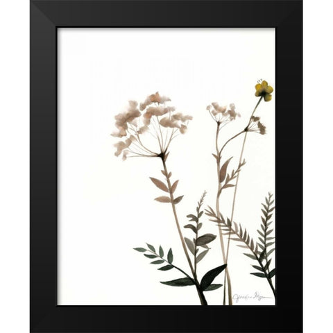 Watermark Wildflowers IX Black Modern Wood Framed Art Print by Goldberger, Jennifer