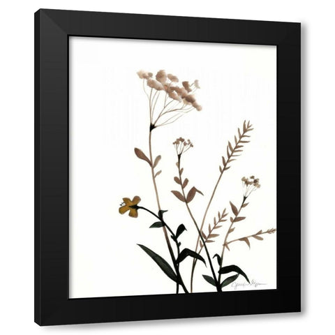 Watermark Wildflowers X Black Modern Wood Framed Art Print by Goldberger, Jennifer