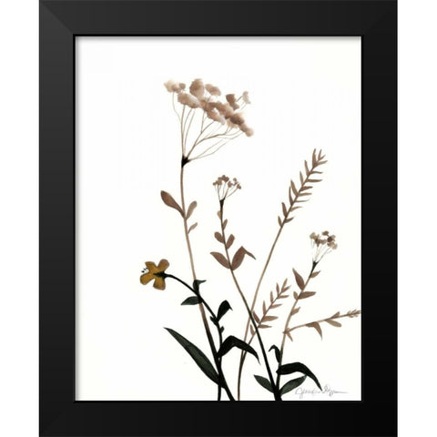 Watermark Wildflowers X Black Modern Wood Framed Art Print by Goldberger, Jennifer