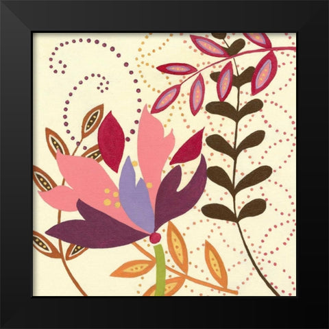 Berry Blossom II Black Modern Wood Framed Art Print by Vision Studio