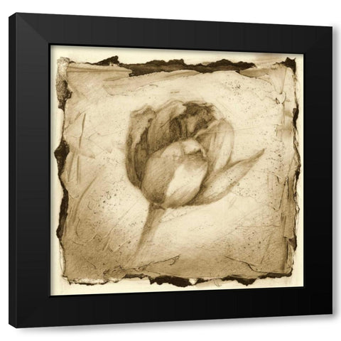 Floral Impression I Black Modern Wood Framed Art Print by Harper, Ethan