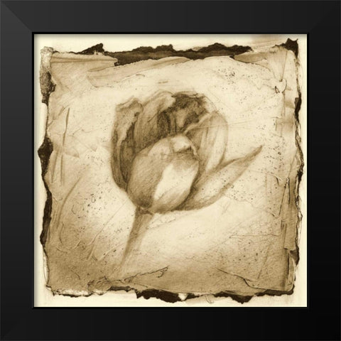 Floral Impression I Black Modern Wood Framed Art Print by Harper, Ethan