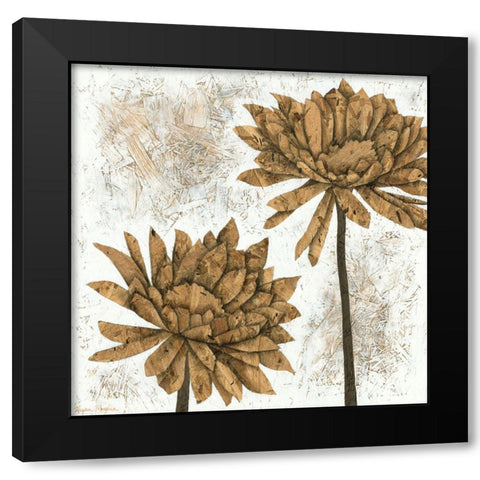 Whitewashed Dahlias II Black Modern Wood Framed Art Print by Meagher, Megan
