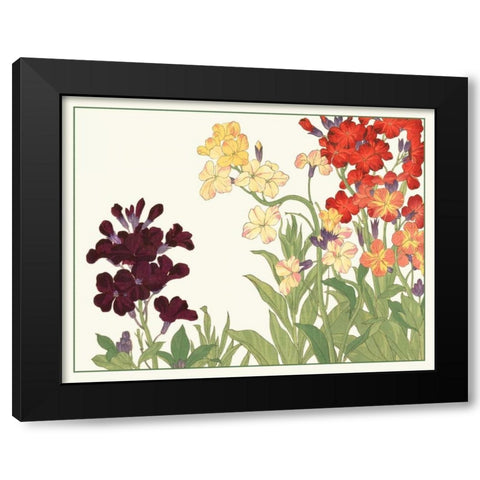 Japanese Flower Garden I Black Modern Wood Framed Art Print with Double Matting by Konan, Tanigami