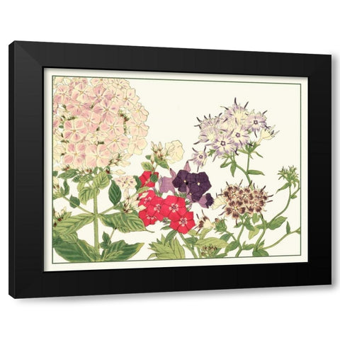 Japanese Flower Garden II Black Modern Wood Framed Art Print by Konan, Tanigami