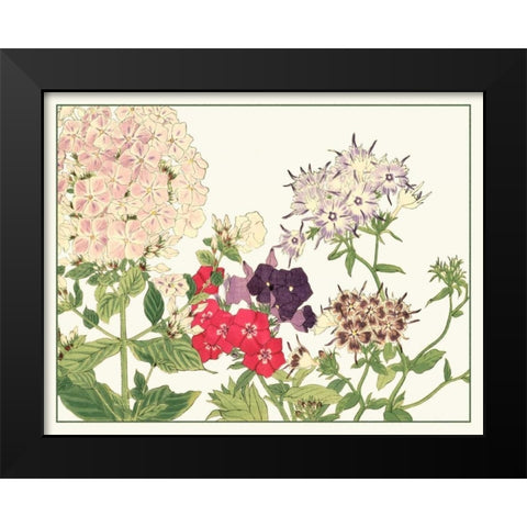 Japanese Flower Garden II Black Modern Wood Framed Art Print by Konan, Tanigami
