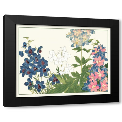 Japanese Flower Garden III Black Modern Wood Framed Art Print by Konan, Tanigami