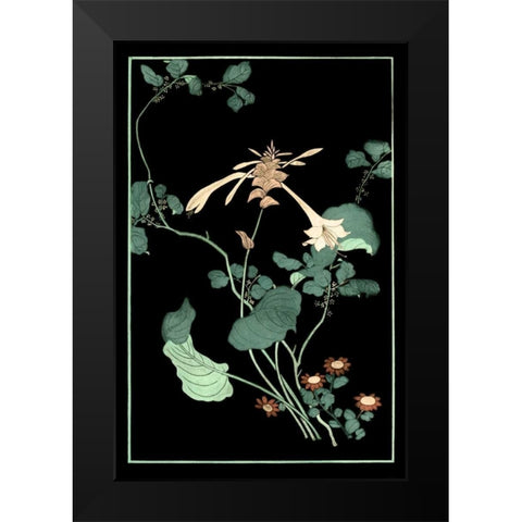 Midnight Floral I Black Modern Wood Framed Art Print by Vision Studio