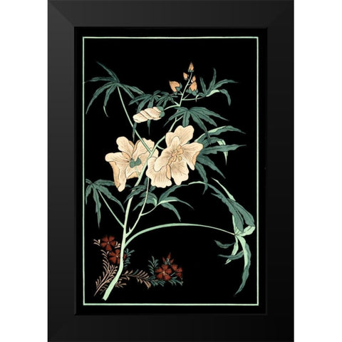 Midnight Floral II Black Modern Wood Framed Art Print by Vision Studio