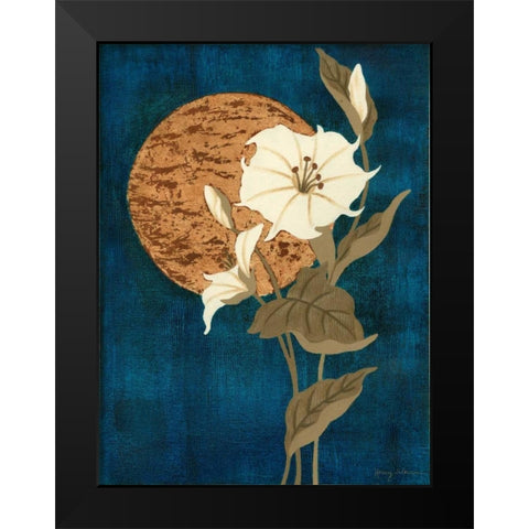 Moonlit Blossoms I Black Modern Wood Framed Art Print by Slocum, Nancy