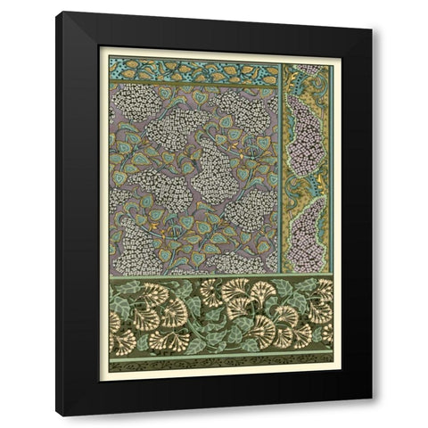 Garden Tapestry III Black Modern Wood Framed Art Print with Double Matting by Grasset