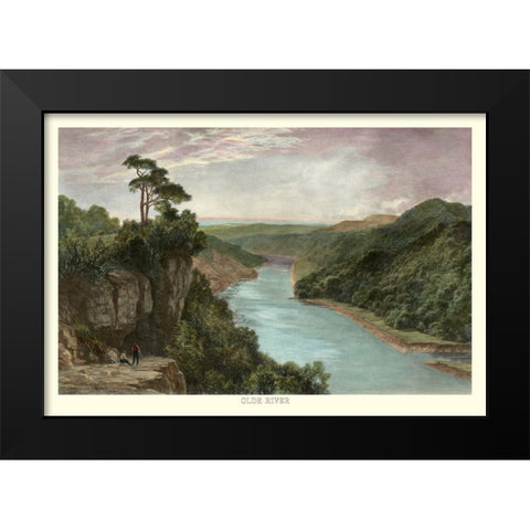 Olde River Black Modern Wood Framed Art Print by Johnson