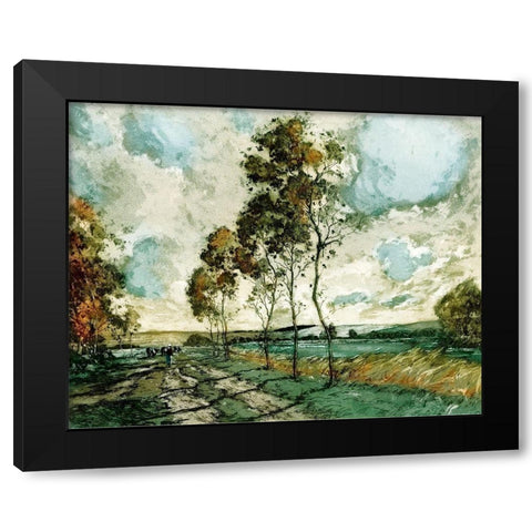 Autumn Landscape IV Black Modern Wood Framed Art Print by Vision Studio