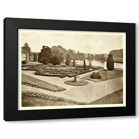 Sepia Garden View III Black Modern Wood Framed Art Print by unknown