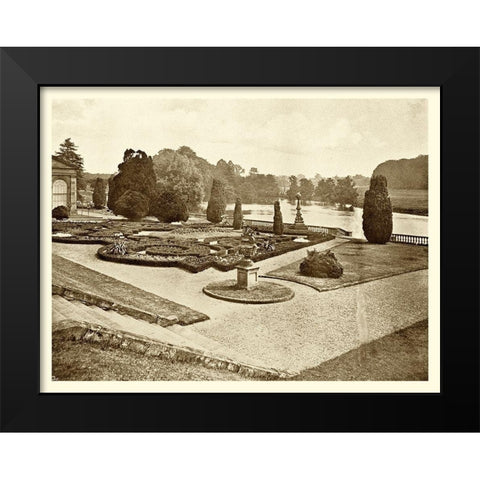 Sepia Garden View III Black Modern Wood Framed Art Print by unknown