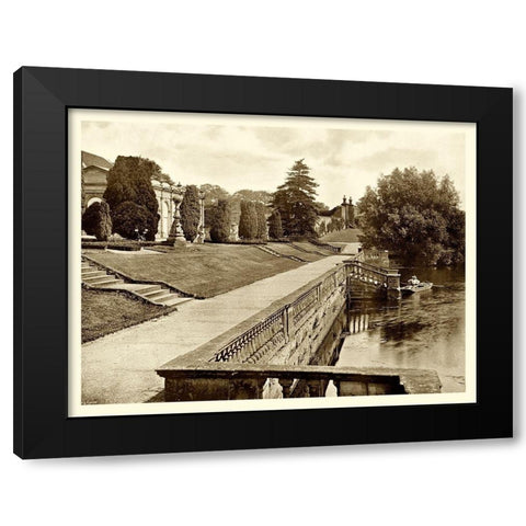 Sepia Garden View IV Black Modern Wood Framed Art Print with Double Matting by unknown