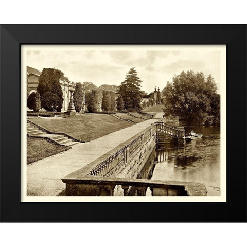 Sepia Garden View IV Black Modern Wood Framed Art Print by unknown