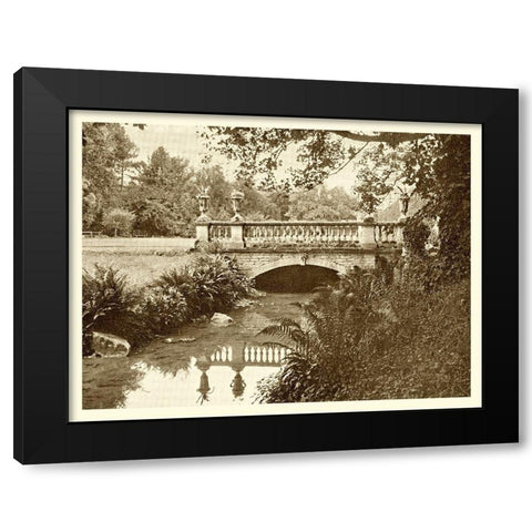 Sepia Garden View V Black Modern Wood Framed Art Print with Double Matting by unknown