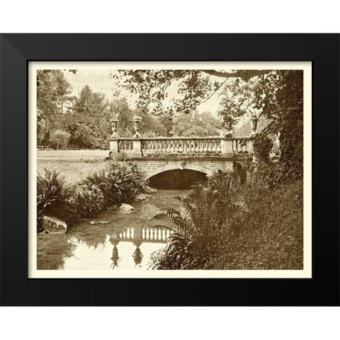 Sepia Garden View V Black Modern Wood Framed Art Print by unknown