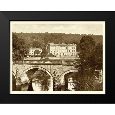 Sepia Garden View VI Black Modern Wood Framed Art Print by unknown