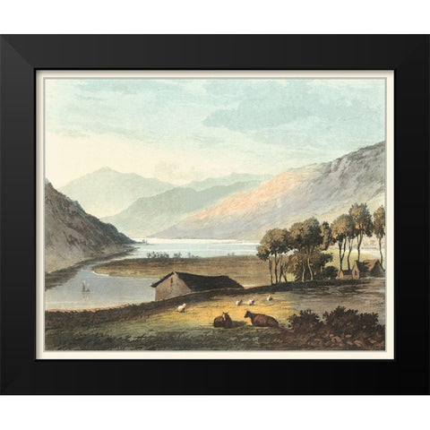 Picturesque English Lake I Black Modern Wood Framed Art Print by Fielding, T.H.