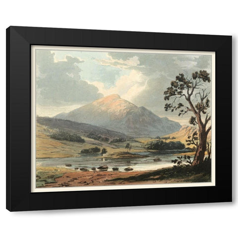 Picturesque English Lake II Black Modern Wood Framed Art Print with Double Matting by Fielding, T.H.