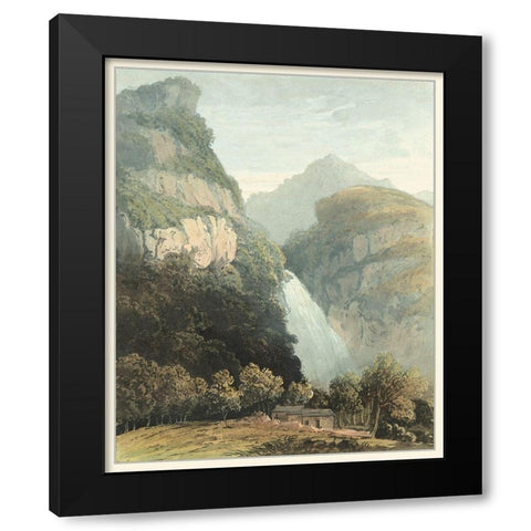 Picturesque English Lake III Black Modern Wood Framed Art Print with Double Matting by Fielding, T.H.