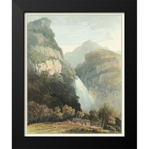 Picturesque English Lake III Black Modern Wood Framed Art Print by Fielding, T.H.