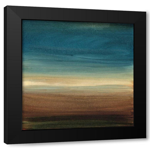 Abstract Horizon IV Black Modern Wood Framed Art Print with Double Matting by Harper, Ethan