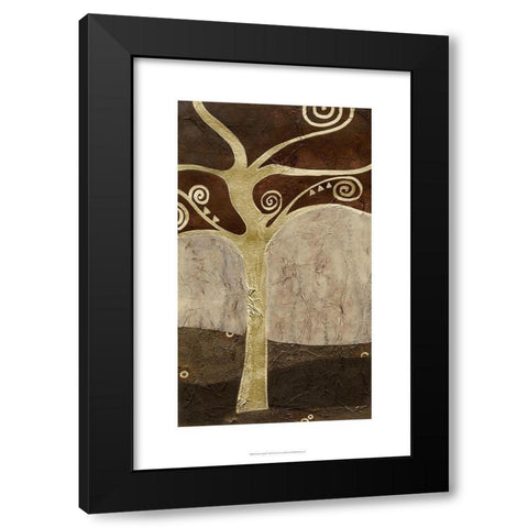 Sylvan Spirals I Black Modern Wood Framed Art Print by Vess, June Erica