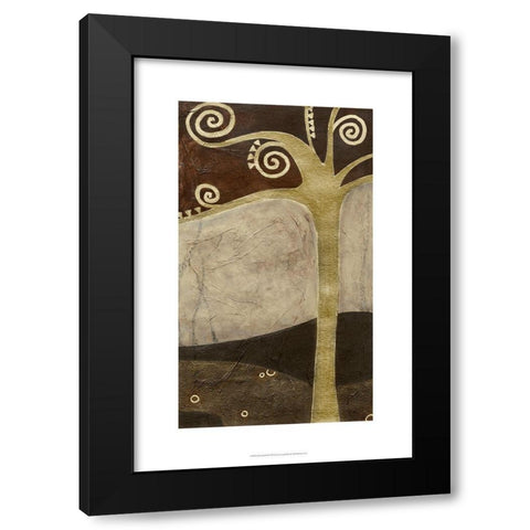 Sylvan Spirals II Black Modern Wood Framed Art Print with Double Matting by Vess, June Erica