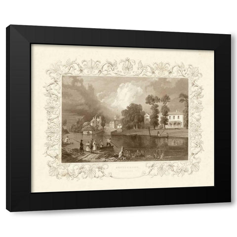 Views of England II Black Modern Wood Framed Art Print by Tombleson