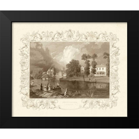 Views of England II Black Modern Wood Framed Art Print by Tombleson