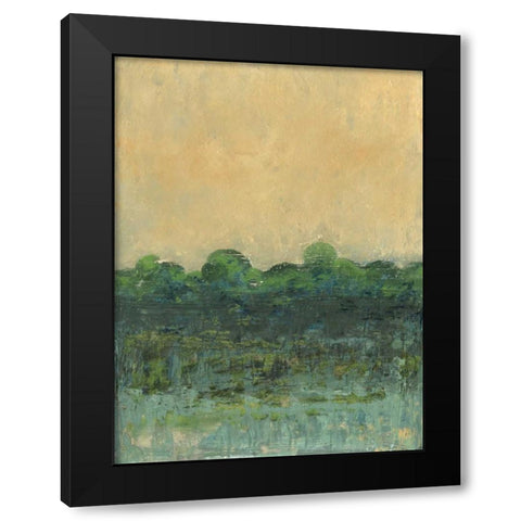 Viridian Marsh II Black Modern Wood Framed Art Print with Double Matting by Holland, Julie