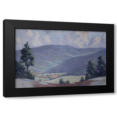Summer Black Modern Wood Framed Art Print with Double Matting by Stone, Walter King