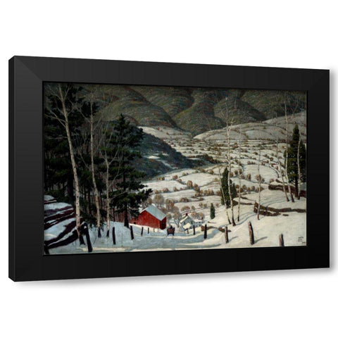Winter Black Modern Wood Framed Art Print by Stone, Walter King