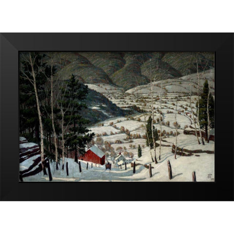 Winter Black Modern Wood Framed Art Print by Stone, Walter King