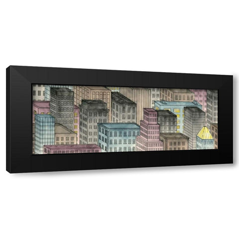 City by Night I Black Modern Wood Framed Art Print with Double Matting by Swinford, Charles