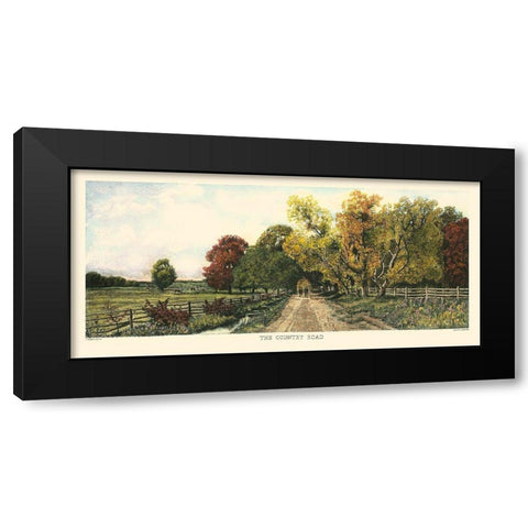 The Country Road Black Modern Wood Framed Art Print by Eaton, C. Harry