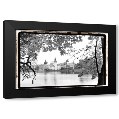 Peaceful River Black Modern Wood Framed Art Print with Double Matting by DeNardo, Laura