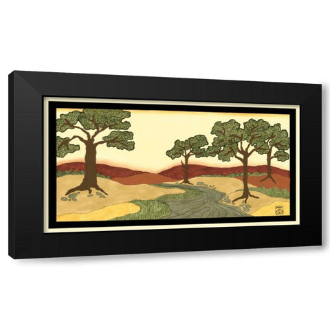 Warm Horizons I Black Modern Wood Framed Art Print by Goldberger, Jennifer