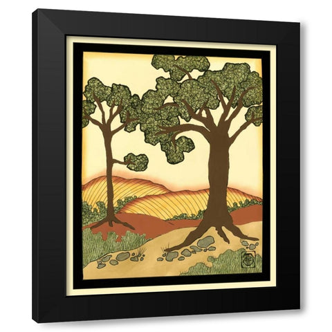 Warm Horizons II Black Modern Wood Framed Art Print by Goldberger, Jennifer