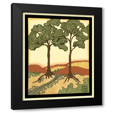 Warm Horizons III Black Modern Wood Framed Art Print with Double Matting by Goldberger, Jennifer