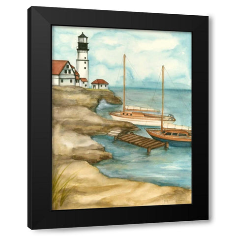 Shoreline Dock I Black Modern Wood Framed Art Print by Goldberger, Jennifer