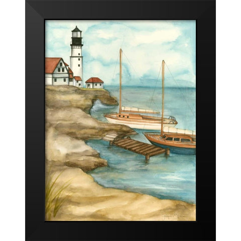 Shoreline Dock I Black Modern Wood Framed Art Print by Goldberger, Jennifer