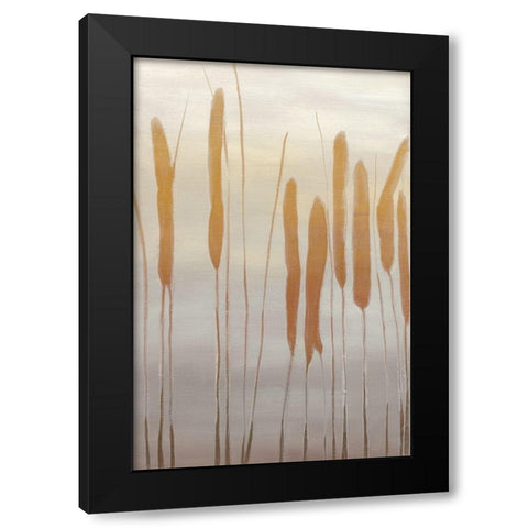 Reeds and Leaves I Black Modern Wood Framed Art Print by Goldberger, Jennifer
