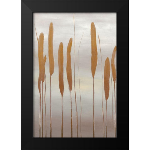 Reeds and Leaves II Black Modern Wood Framed Art Print by Goldberger, Jennifer