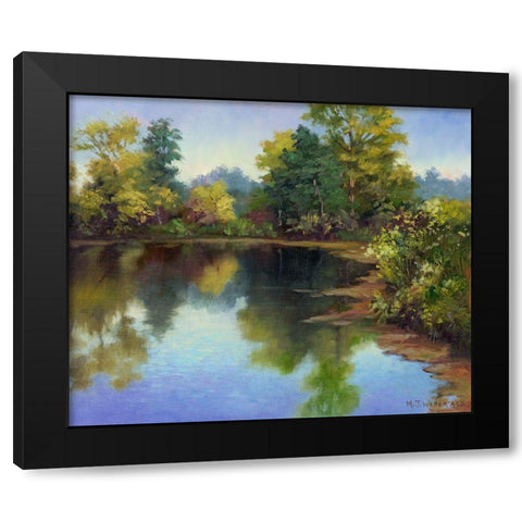 Summer Pond Black Modern Wood Framed Art Print with Double Matting by Weber, Mary Jean